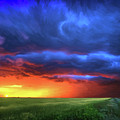 Stormy Sunset - Brush Strokes